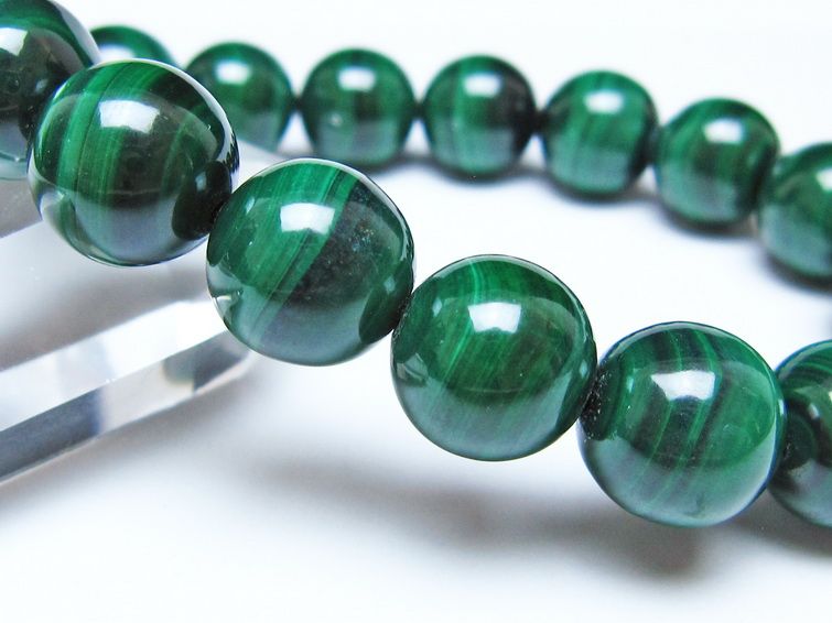 マラカイト ブレスレット 12mm 一点物 111-51932