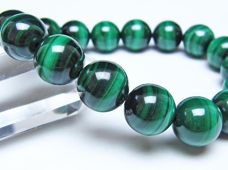 マラカイト ブレスレット 12mm 一点物 111-51933