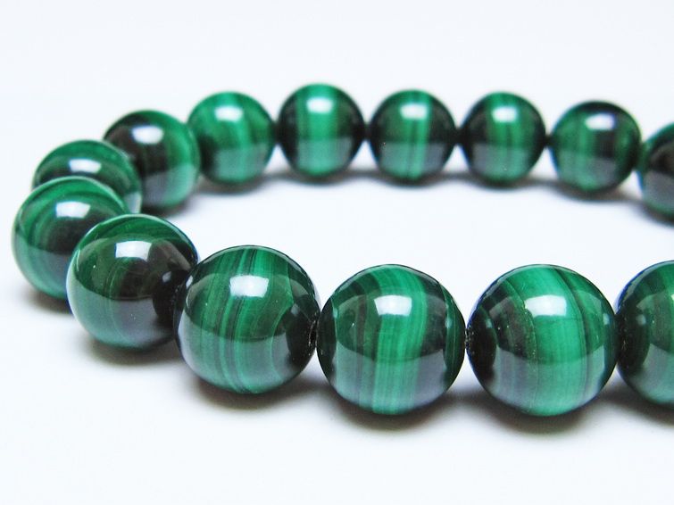 マラカイト ブレスレット 12mm 一点物 111-51933