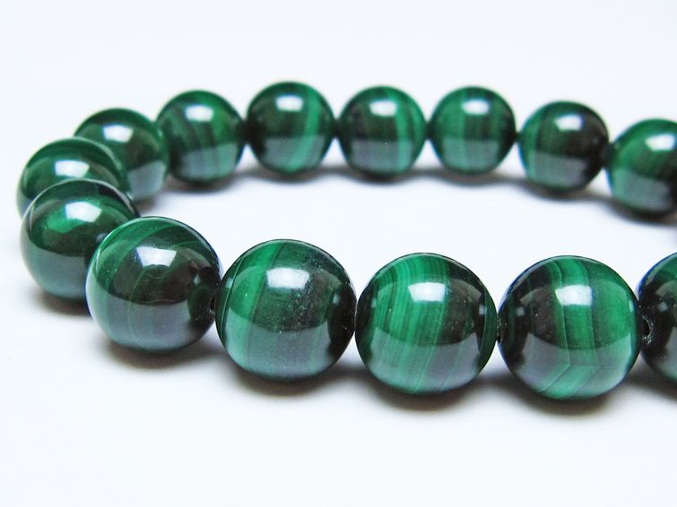 マラカイト ブレスレット 12mm 一点物 111-51934