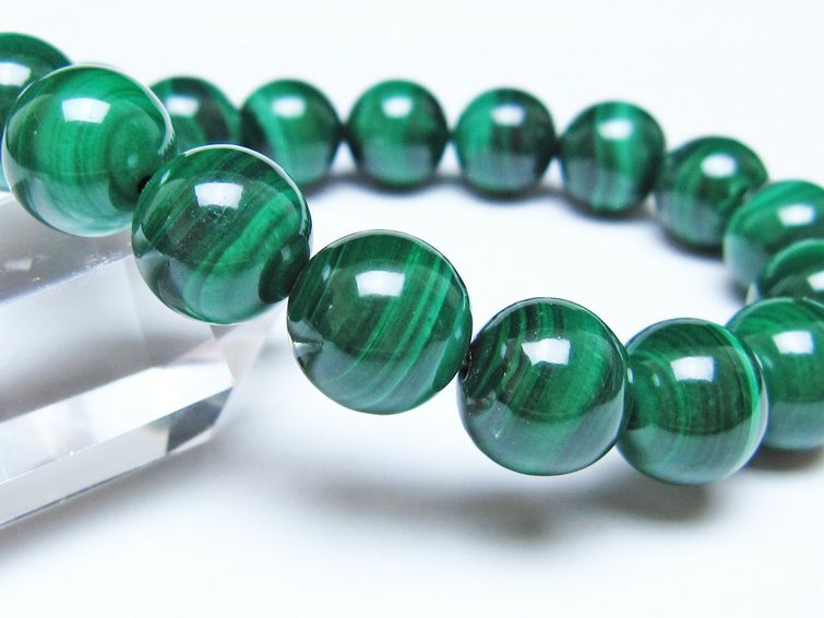 マラカイト ブレスレット 12mm 一点物 111-51935