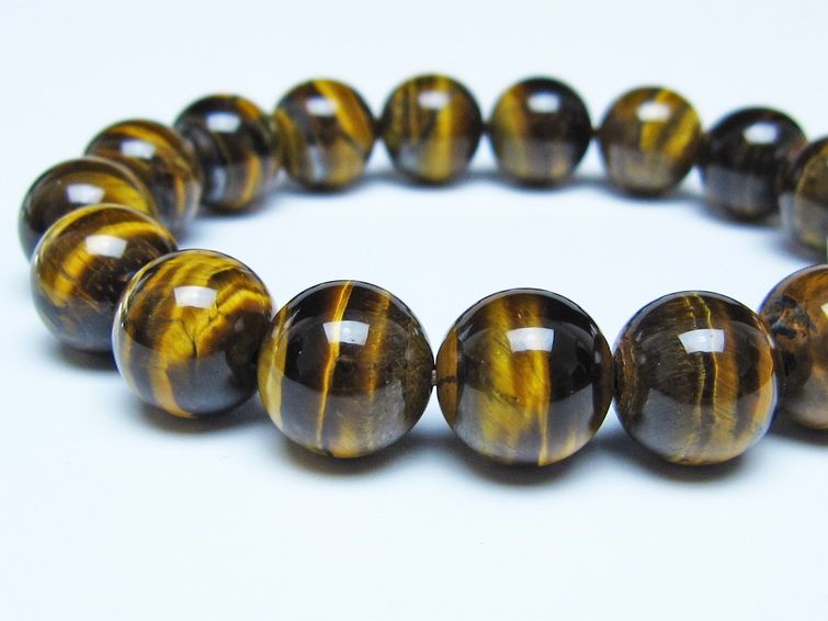 タイガーアイ ブレスレット 12mm イエロータイガーアイ メール便可 一点物 111-52180