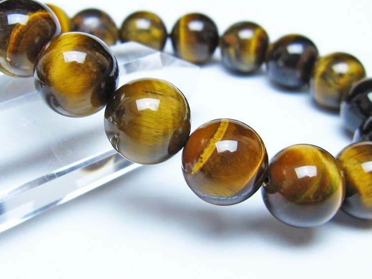 タイガーアイ ブレスレット 12mm イエロータイガーアイ メール便可 一点物 111-52204