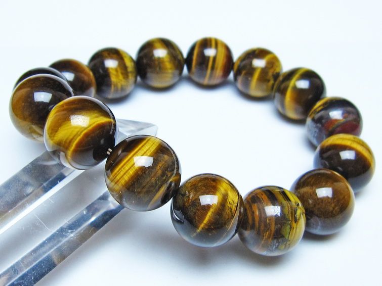 タイガーアイ ブレスレット 16mm イエロータイガーアイ メール便可 一点物 111-52269