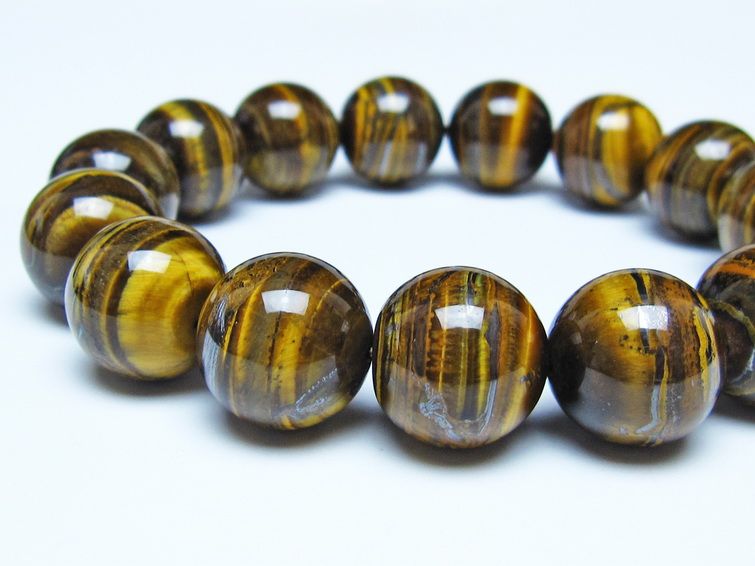 タイガーアイ ブレスレット 16mm イエロータイガーアイ メール便可 一点物 111-52271