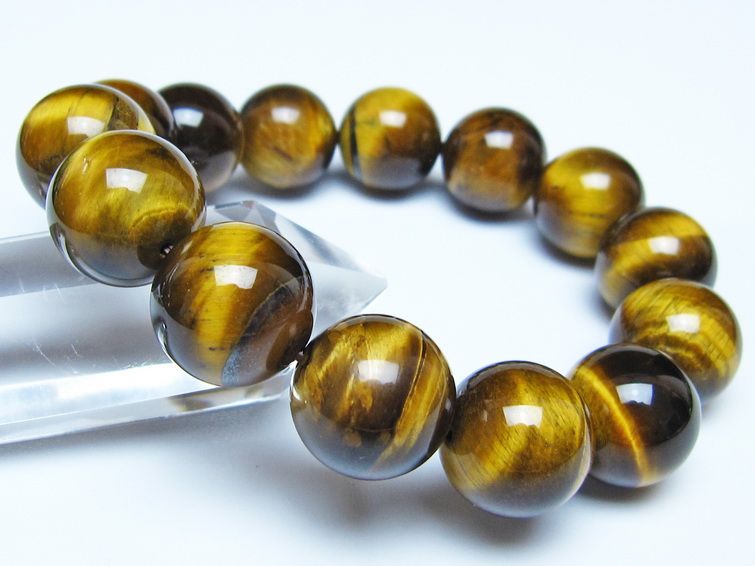 タイガーアイ ブレスレット 16mm イエロータイガーアイ メール便可 一点物 111-52274