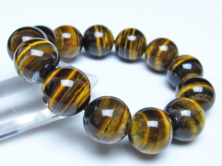 タイガーアイ ブレスレット 18mm イエロータイガーアイ メール便可 一点物 111-52286