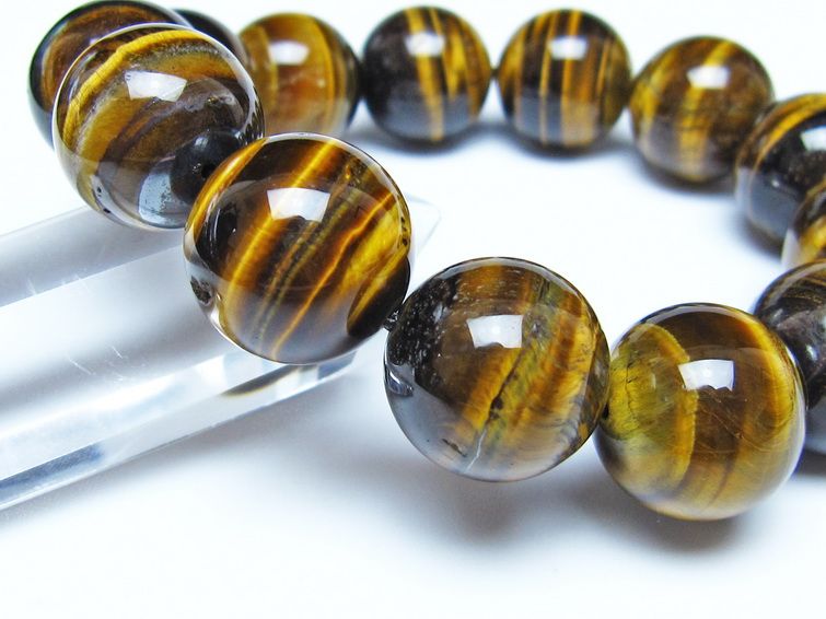 タイガーアイ ブレスレット 18mm イエロータイガーアイ メール便可 一点物 111-52286