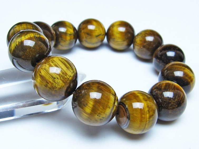 タイガーアイ ブレスレット 18mm イエロータイガーアイ メール便可 一点物 111-52287