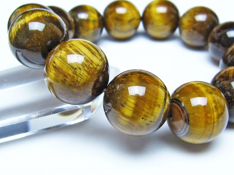 タイガーアイ ブレスレット 18mm イエロータイガーアイ メール便可 一点物 111-52287