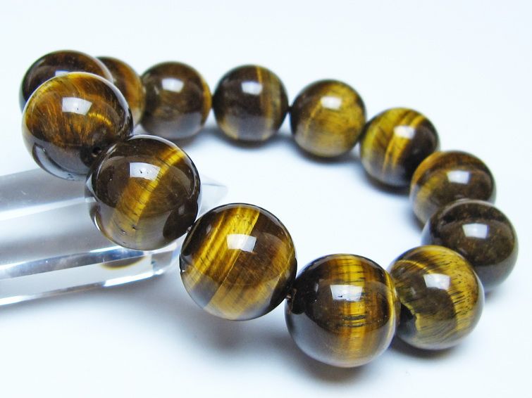 タイガーアイ ブレスレット 18mm イエロータイガーアイ メール便可 一点物 111-52288