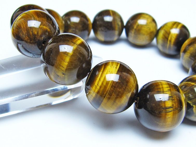 タイガーアイ ブレスレット 18mm イエロータイガーアイ メール便可 一点物 111-52288