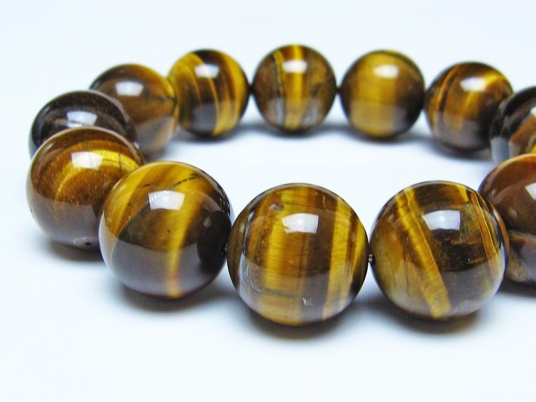 タイガーアイ ブレスレット 18mm イエロータイガーアイ メール便可 一点物 111-52289