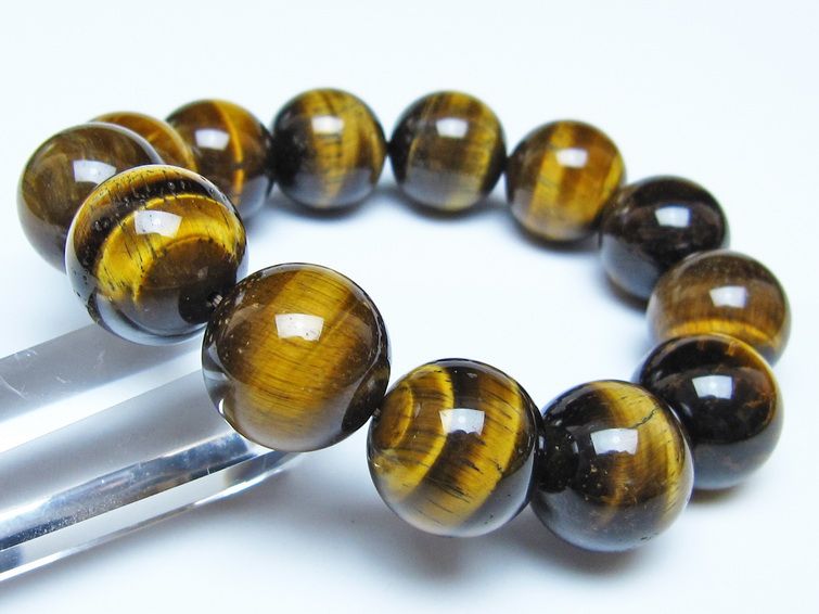 タイガーアイ ブレスレット 18mm イエロータイガーアイ メール便可 一点物 111-52290