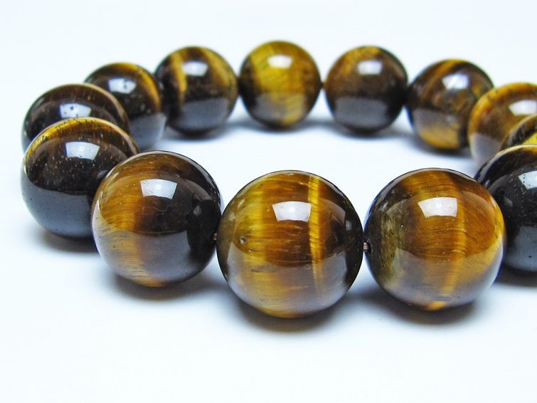 タイガーアイ ブレスレット 18mm イエロータイガーアイ メール便可 一点物 111-52290