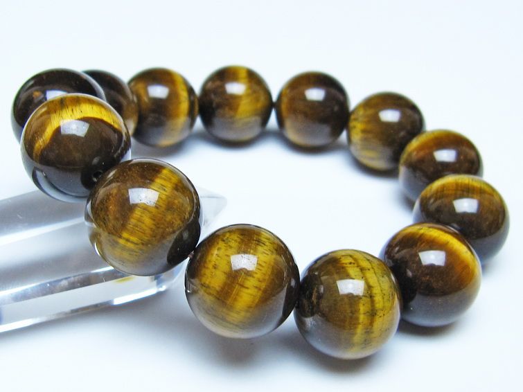タイガーアイ ブレスレット 18mm イエロータイガーアイ メール便可 一点物 111-52291