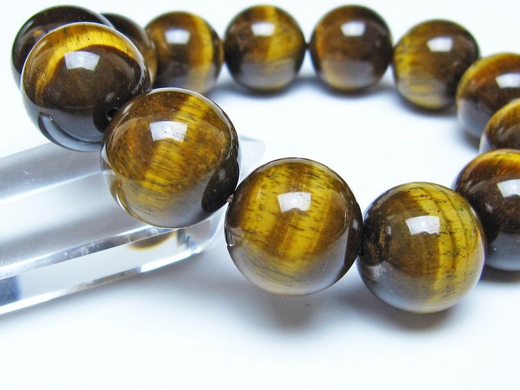 タイガーアイ ブレスレット 18mm イエロータイガーアイ メール便可 一点物 111-52291