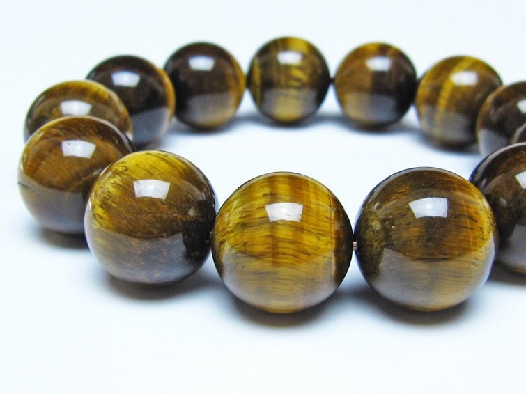 タイガーアイ ブレスレット 18mm イエロータイガーアイ メール便可 一点物 111-52291