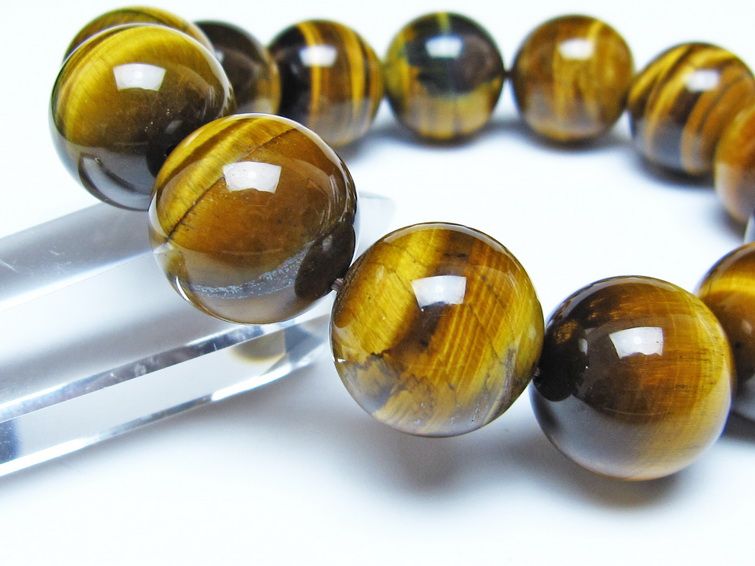 タイガーアイ ブレスレット 18mm イエロータイガーアイ メール便可 一点物 111-52297