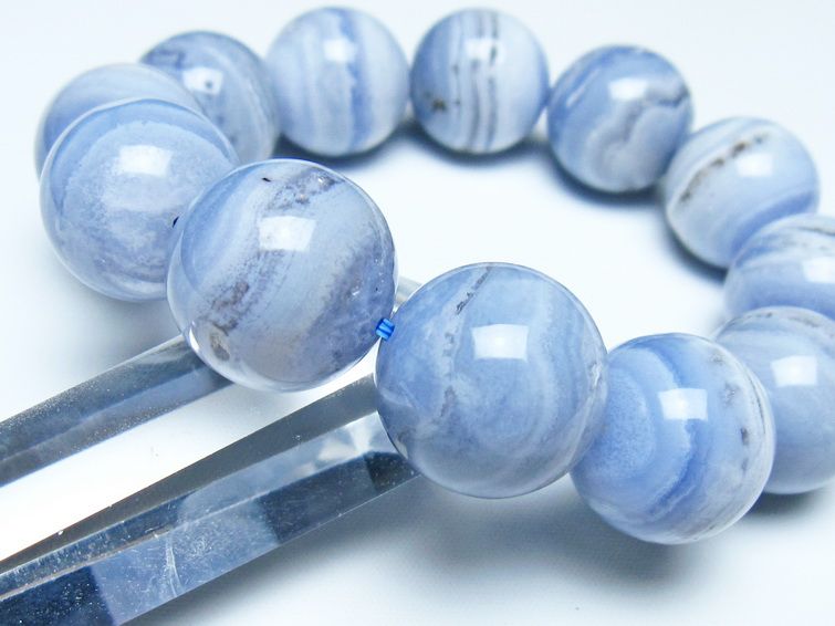 ブルーレースアゲート ブレスレット 19mm  一点物 111-52374