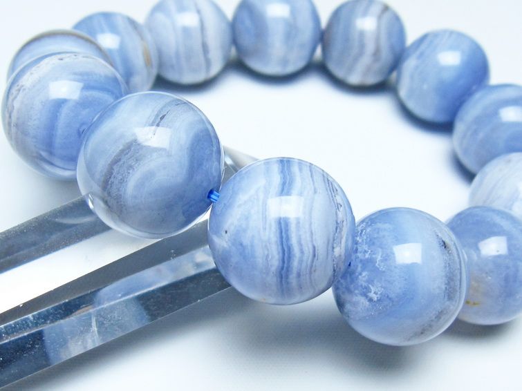 ブルーレースアゲート ブレスレット 19mm  一点物 111-52375
