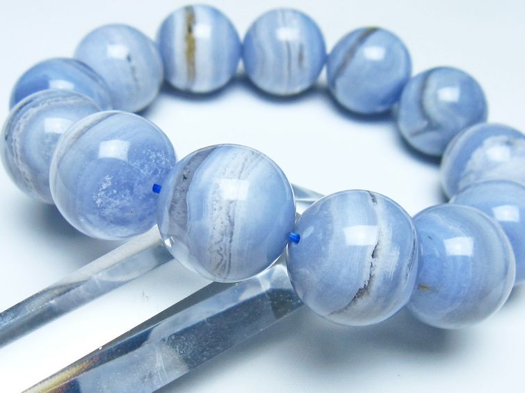 ブルーレースアゲート ブレスレット 19mm  一点物 111-52376