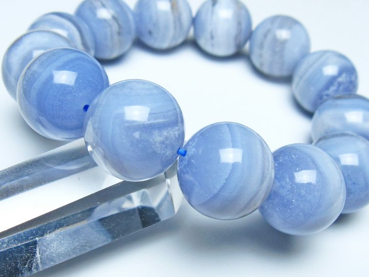 ブルーレースアゲート ブレスレット 18mm  一点物 111-52378