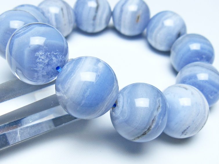 ブルーレースアゲート ブレスレット 19mm  一点物 111-52382