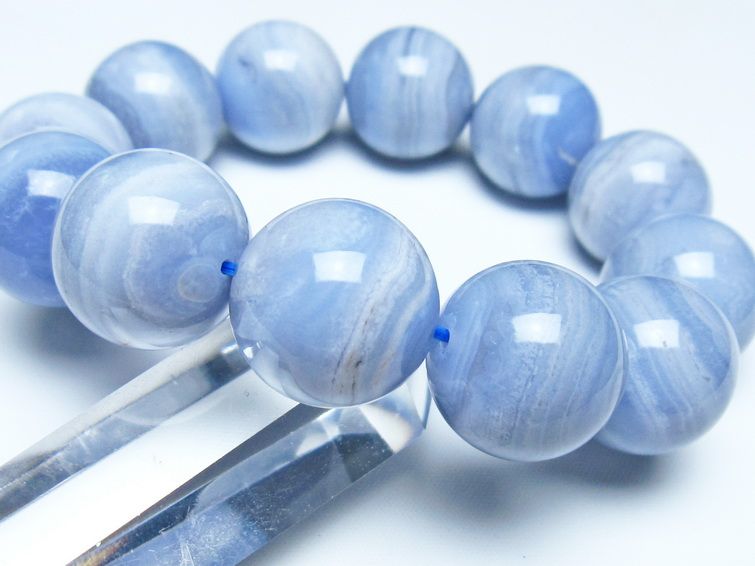ブルーレースアゲート ブレスレット 20mm  一点物 111-52383