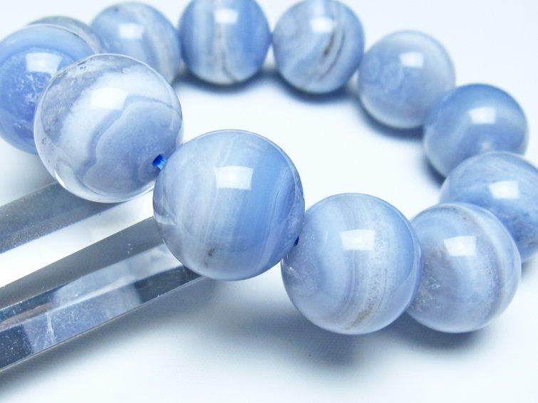 ブルーレースアゲート ブレスレット 19mm  一点物 111-52386