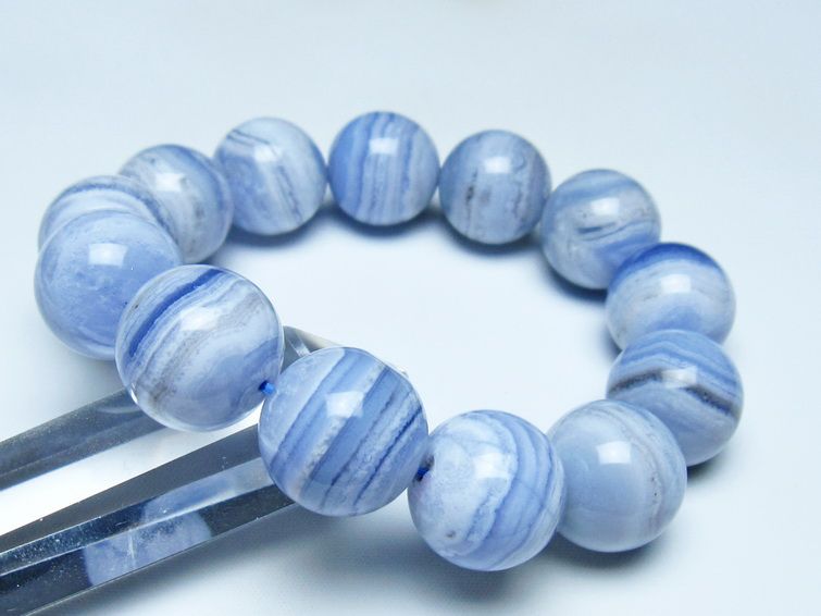 ブルーレースアゲート ブレスレット 19mm  一点物 111-52387