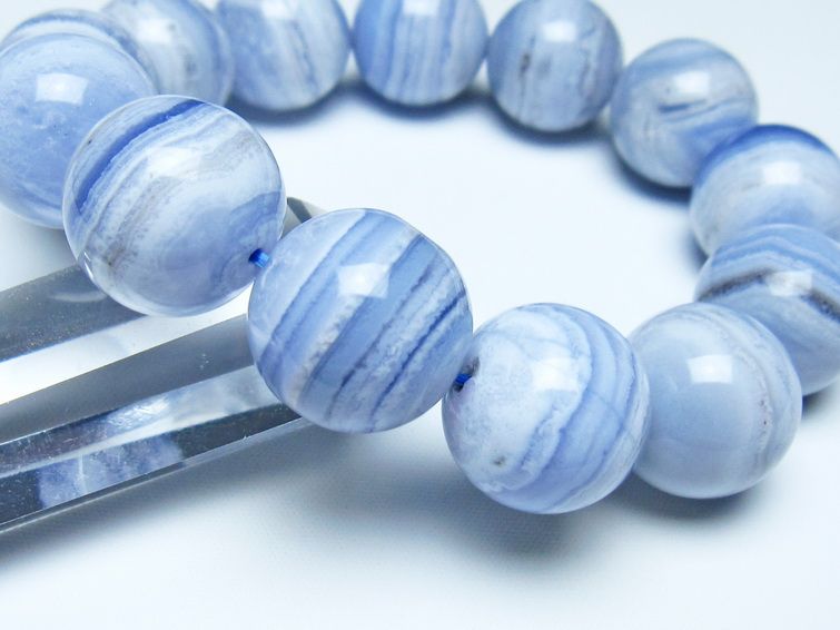 ブルーレースアゲート ブレスレット 19mm  一点物 111-52387