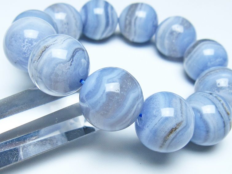 ブルーレースアゲート ブレスレット 19mm  一点物 111-52388