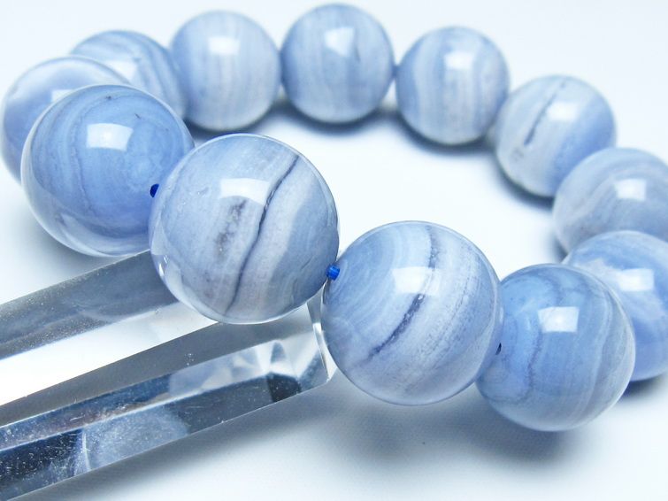 ブルーレースアゲート ブレスレット 19mm  一点物 111-52389