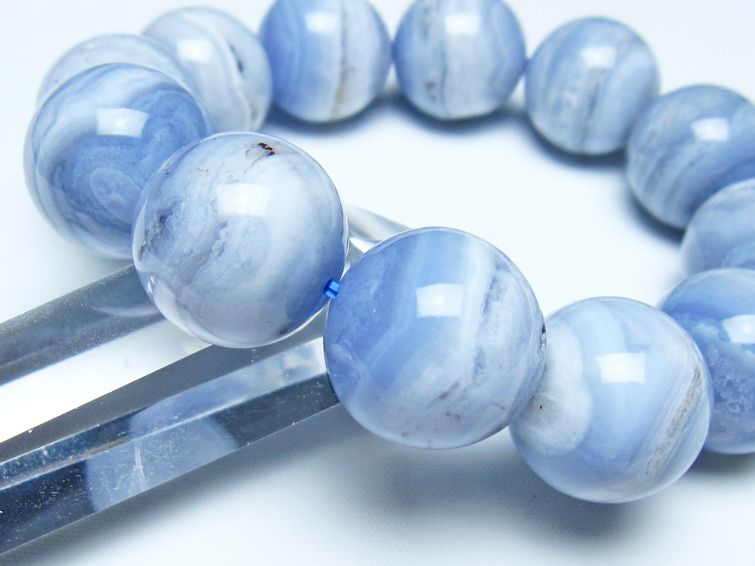 ブルーレースアゲート ブレスレット 19mm  一点物 111-52390