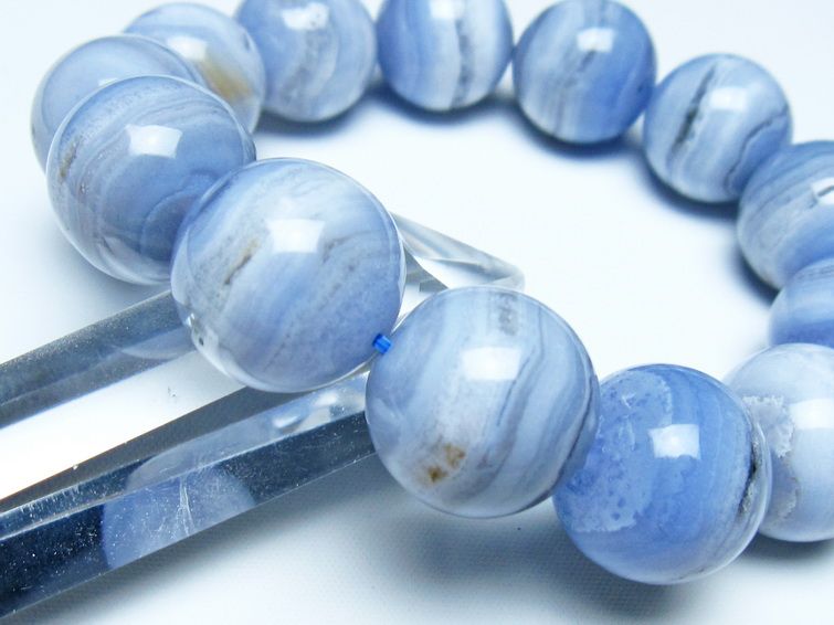 ブルーレースアゲート ブレスレット 19mm  一点物 111-52391