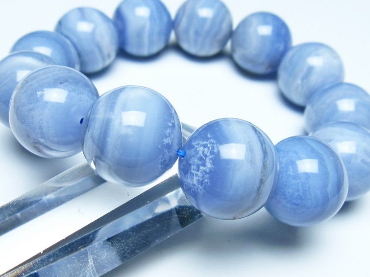ブルーレースアゲート ブレスレット 18mm  一点物 111-52392