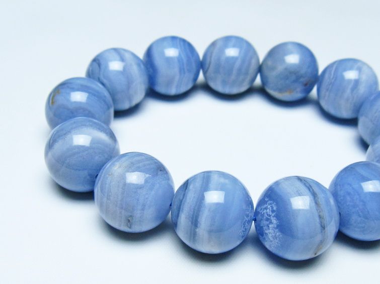 ブルーレースアゲート ブレスレット 18mm  一点物 111-52392