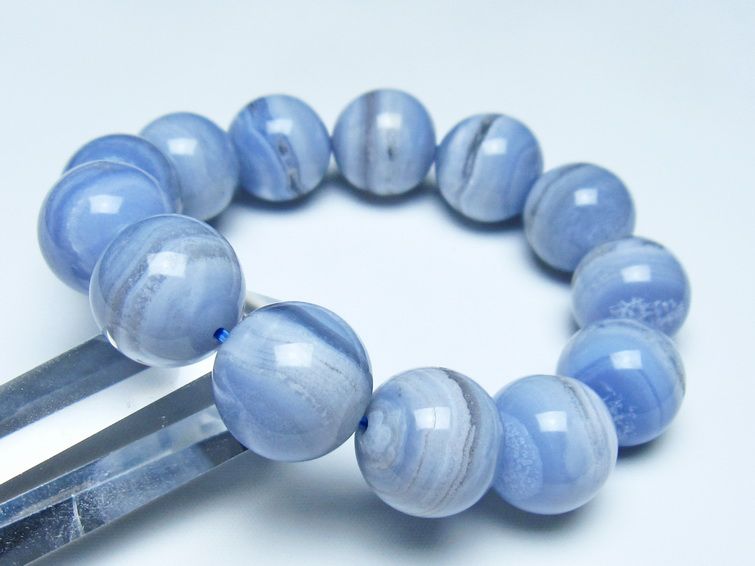 ブルーレースアゲート ブレスレット 18mm  一点物 111-52393