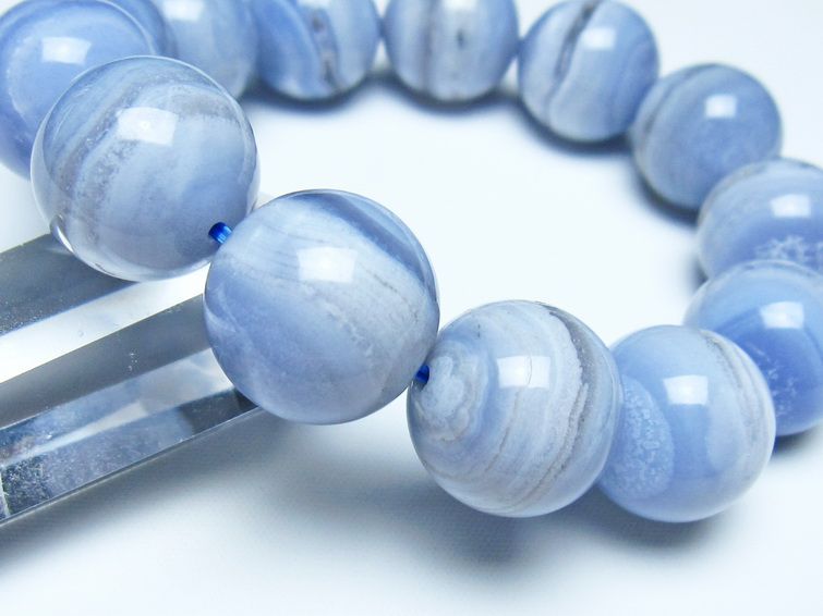 ブルーレースアゲート ブレスレット 18mm  一点物 111-52393