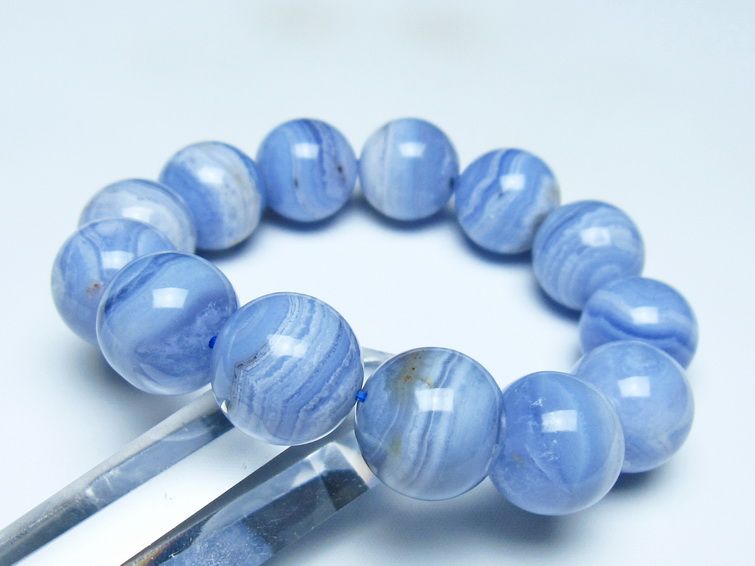 ブルーレースアゲート ブレスレット 18mm  一点物 111-52394