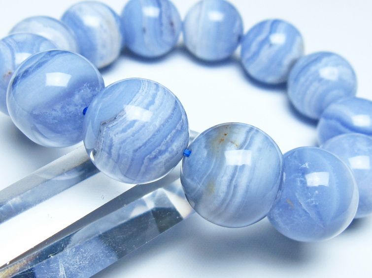 ブルーレースアゲート ブレスレット 18mm  一点物 111-52394