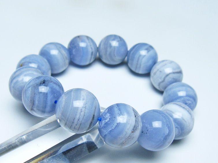 ブルーレースアゲート ブレスレット 18mm  一点物 111-52395