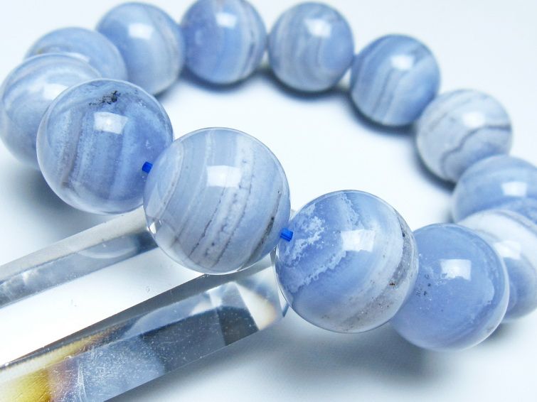 ブルーレースアゲート ブレスレット 18mm  一点物 111-52395
