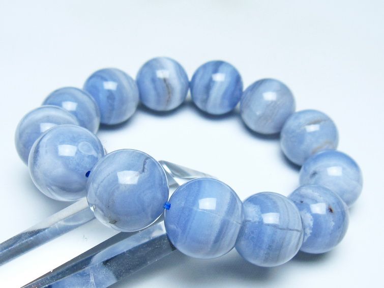 ブルーレースアゲート ブレスレット 18mm  一点物 111-52396