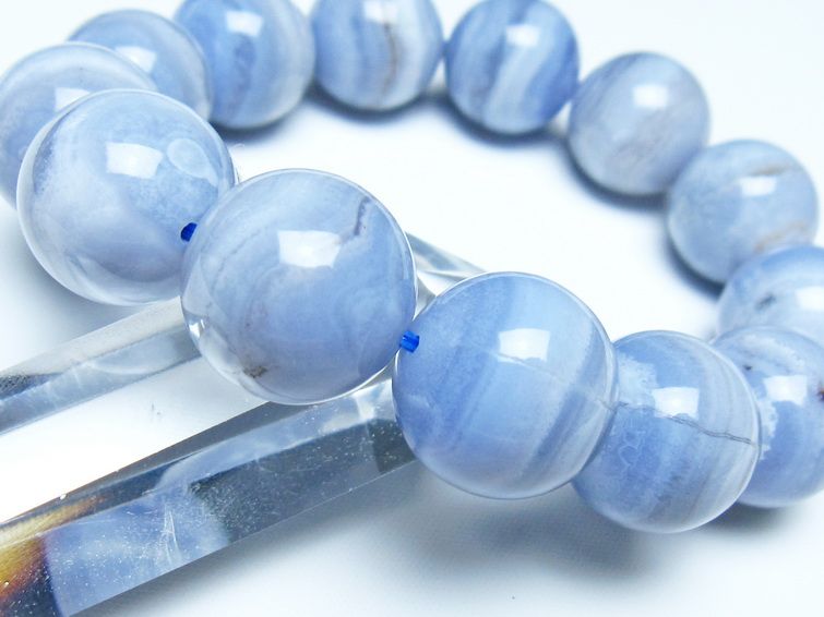 ブルーレースアゲート ブレスレット 18mm  一点物 111-52396