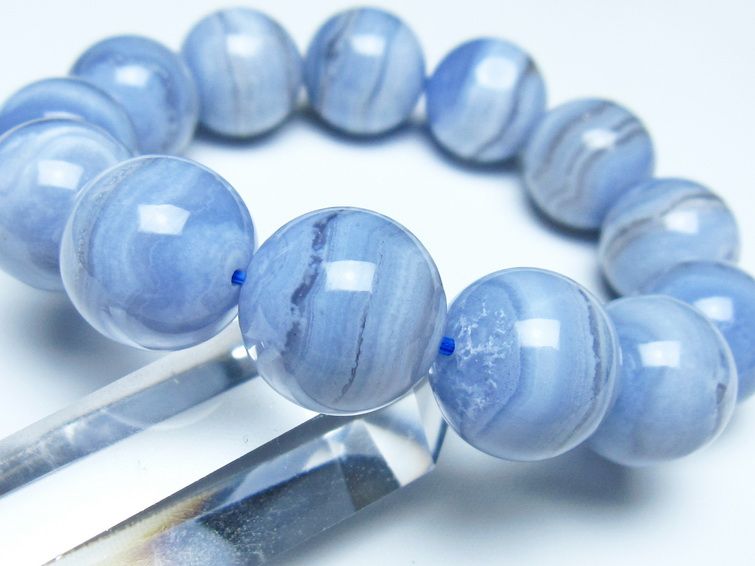 ブルーレースアゲート ブレスレット 18mm  一点物 111-52397