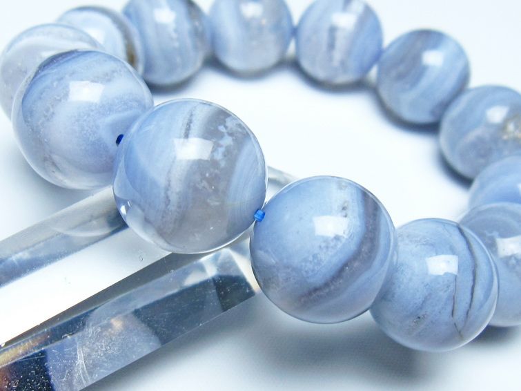 ブルーレースアゲート ブレスレット 17mm  一点物 111-52398