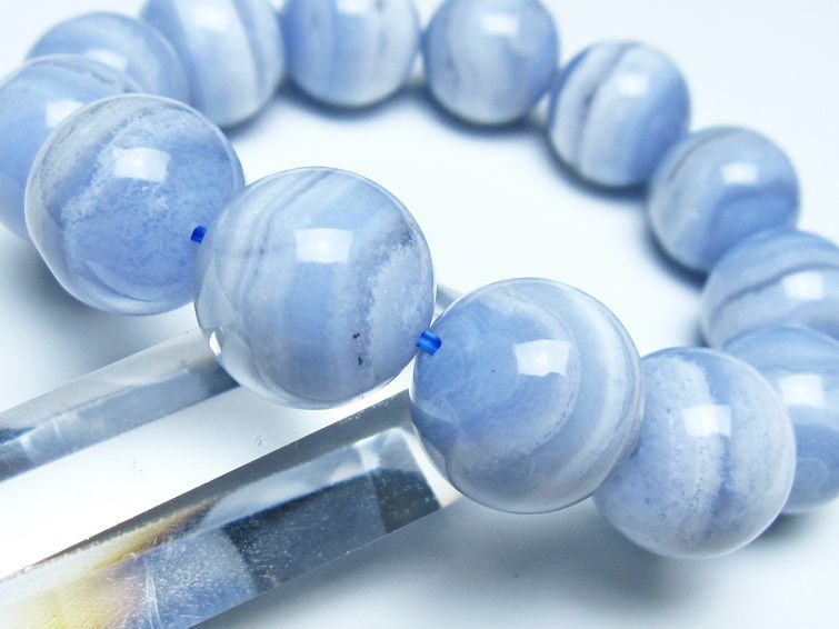 ブルーレースアゲート ブレスレット 17mm  一点物 111-52399