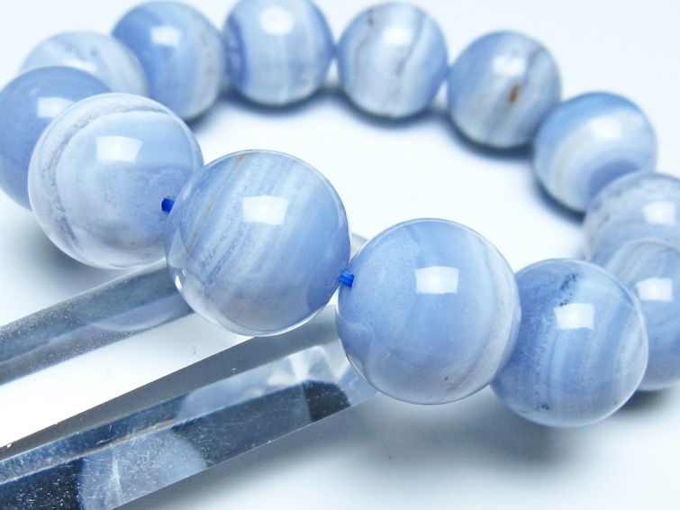 ブルーレースアゲート ブレスレット 17mm  一点物 111-52400